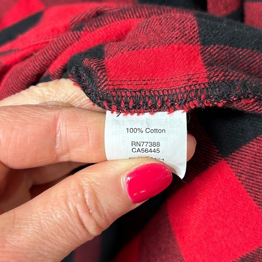 J. Crew Factory Red and Black Buffalo Plaid Shirt Size XXS Zip Front - Picture 5 of 9